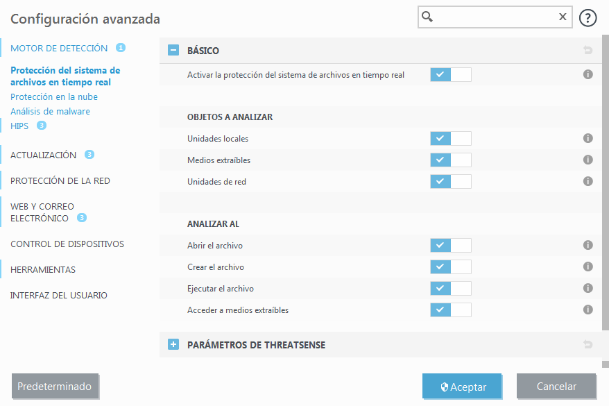 Protección del sistema de archivos en tiempo real