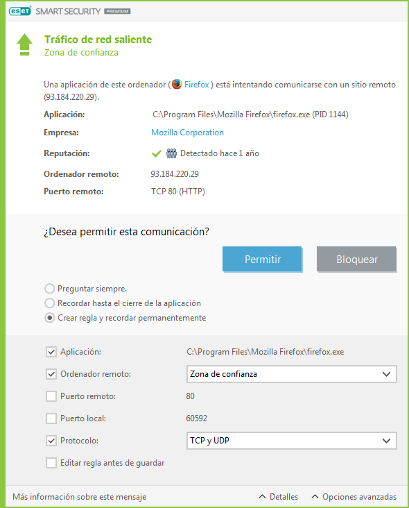 Tráfico de red saliente Tráfico de red saliente