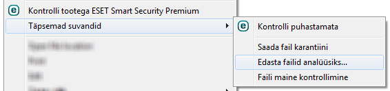 Kontekstimenüü Kontekstimenüü