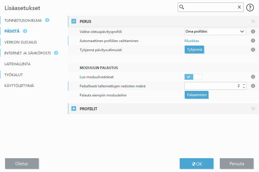 Moduulin peruutus Moduulin peruutus