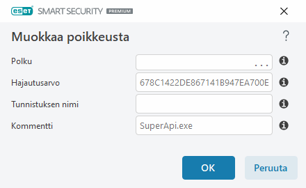 Muokkaa poikkeusta Muokkaa poikkeusta