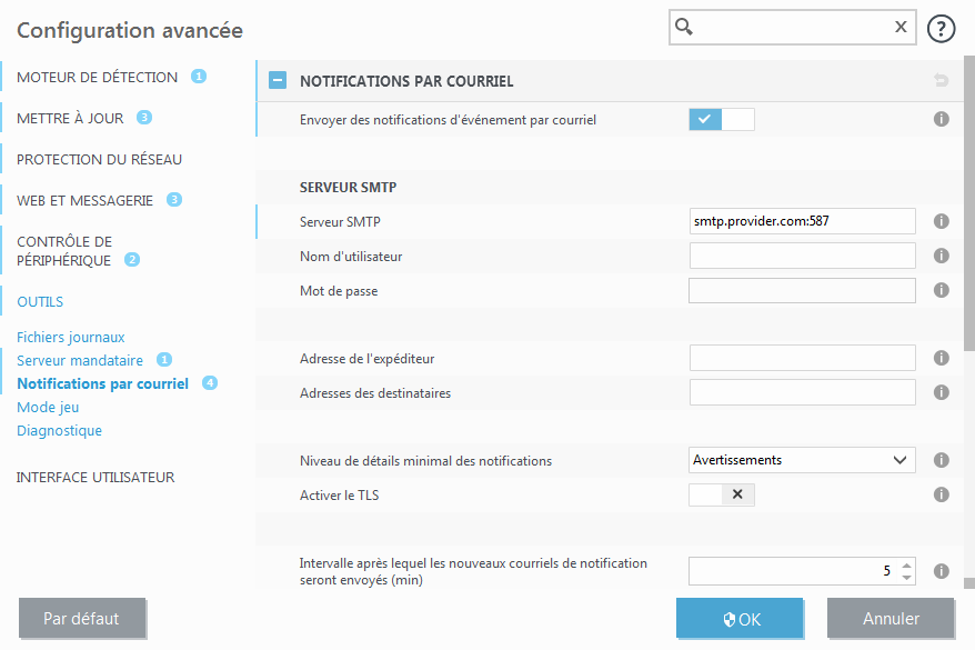 Transmission des notifications Transmission des notifications