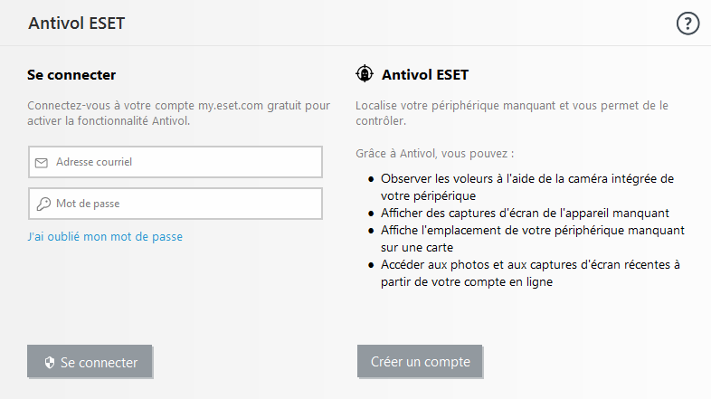Se connecter à ESET HOME