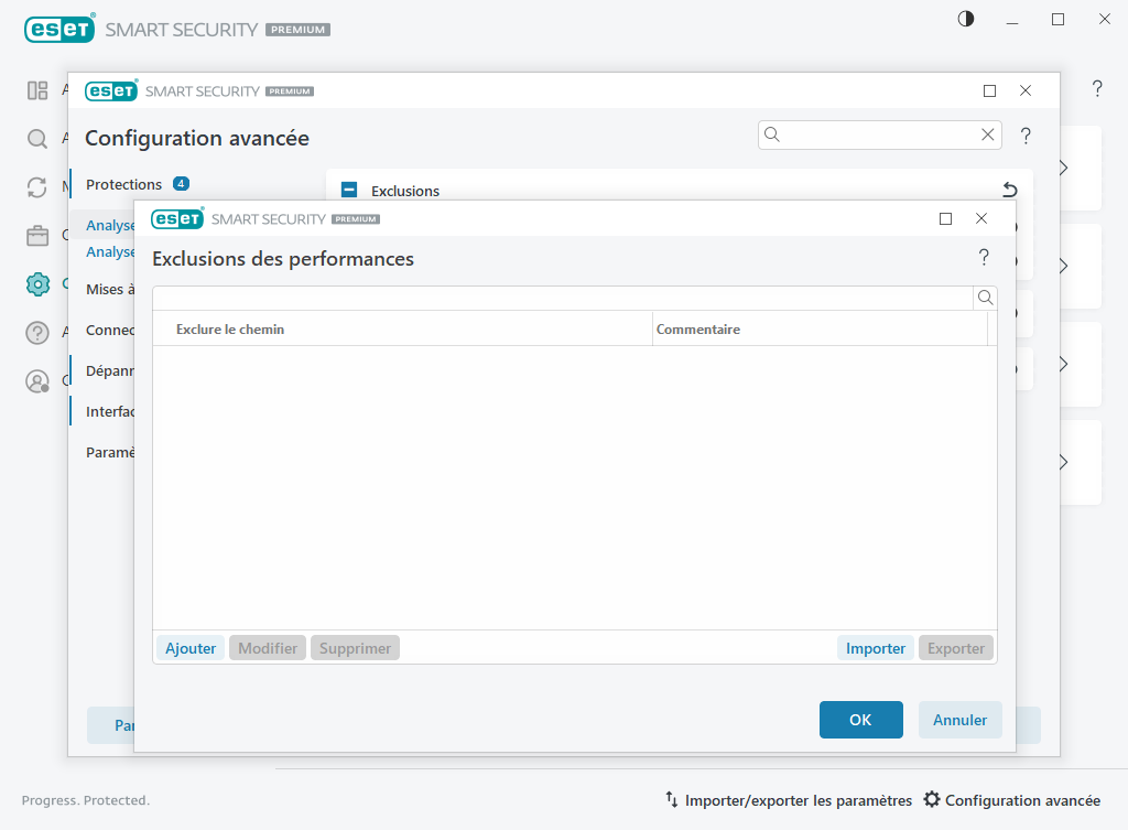 Exclusions des performances