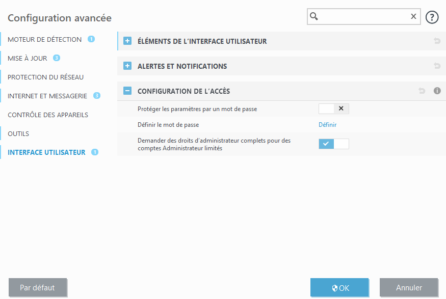Configuration de l&#39;accès