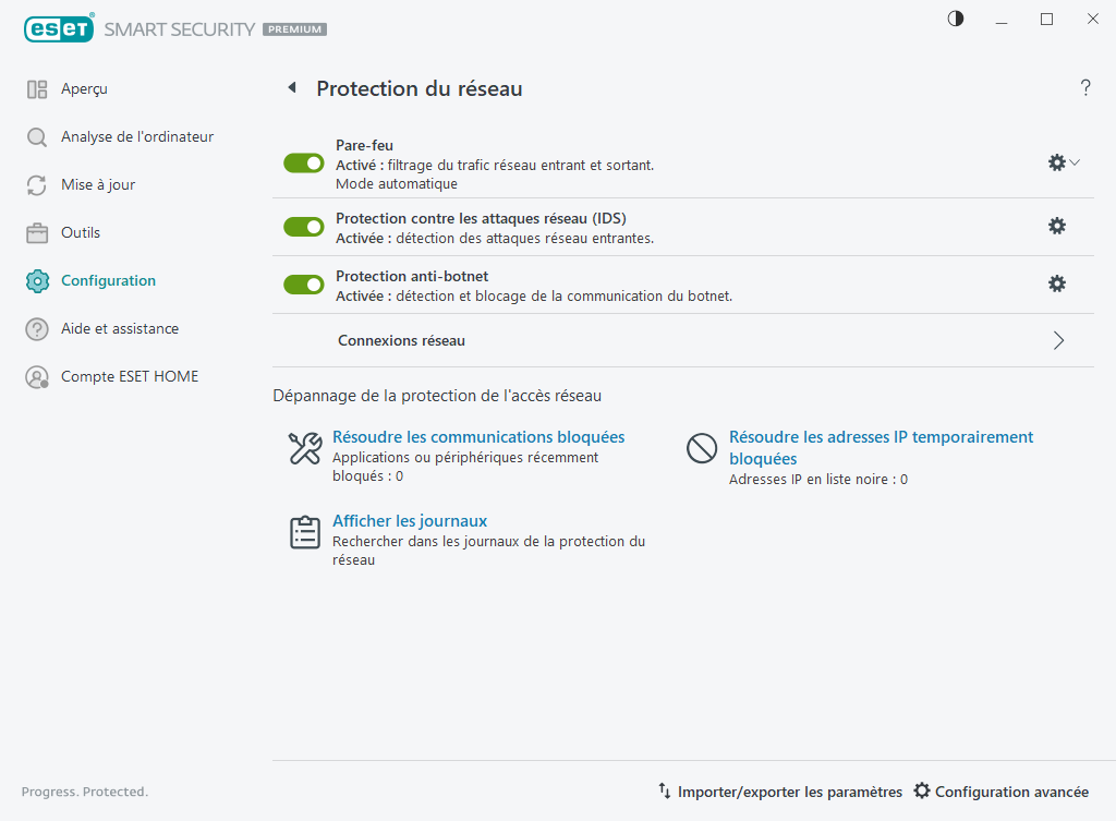 Protection du réseau Protection du réseau