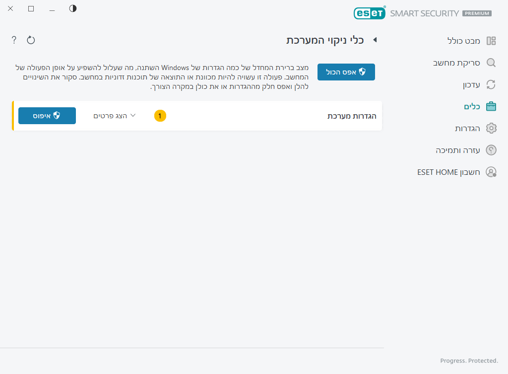 כלי ניקוי המערכת כלי ניקוי המערכת