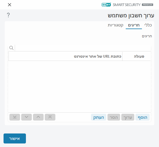 מחיקת כתובת URL