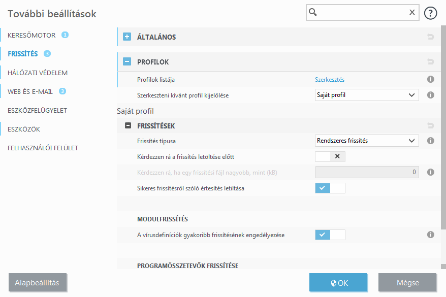 Modul-visszaállítás Modul-visszaállítás