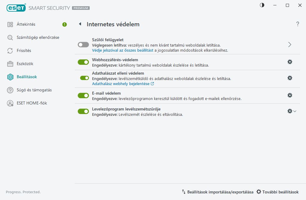 Internetes védelem Internetes védelem