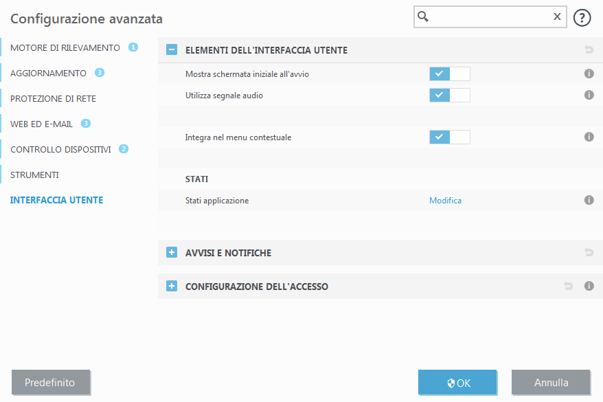 Elementi dell'interfaccia utente Elementi dell'interfaccia utente