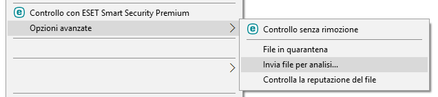 Menu contestuale Menu contestuale