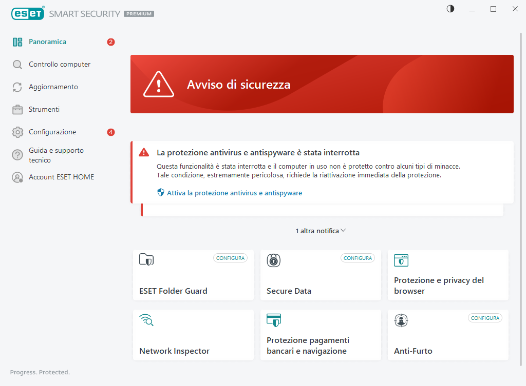 Problema critico indicato Problema critico indicato
