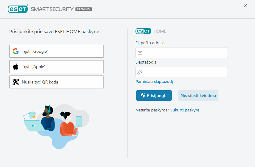 Prisijungti prie ESET HOME Prisijungti prie ESET HOME