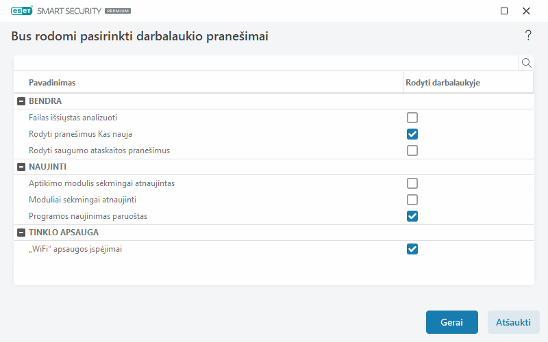Darbalaukio pranešimai Darbalaukio pranešimai