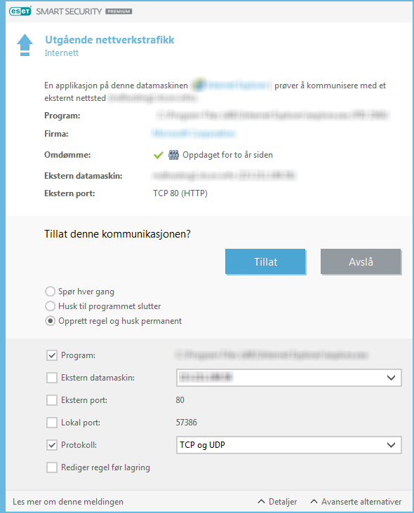 Utgående nettverkstrafikk