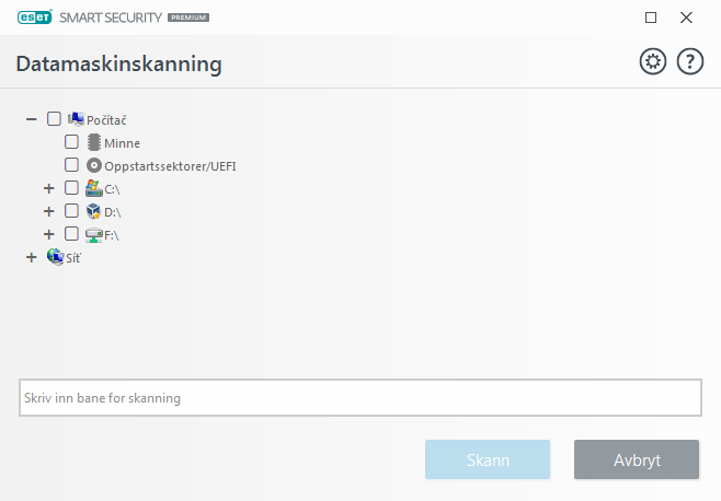 Egendefinert skanning Egendefinert skanning