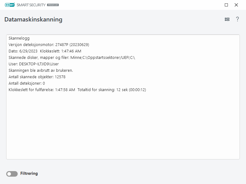 Logg for datamaskinskanning