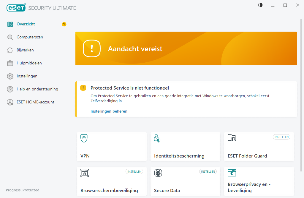 Kritiek probleem aangegeven