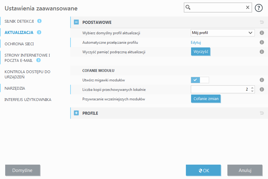 Cofanie aktualizacji modułów Cofanie aktualizacji modułów