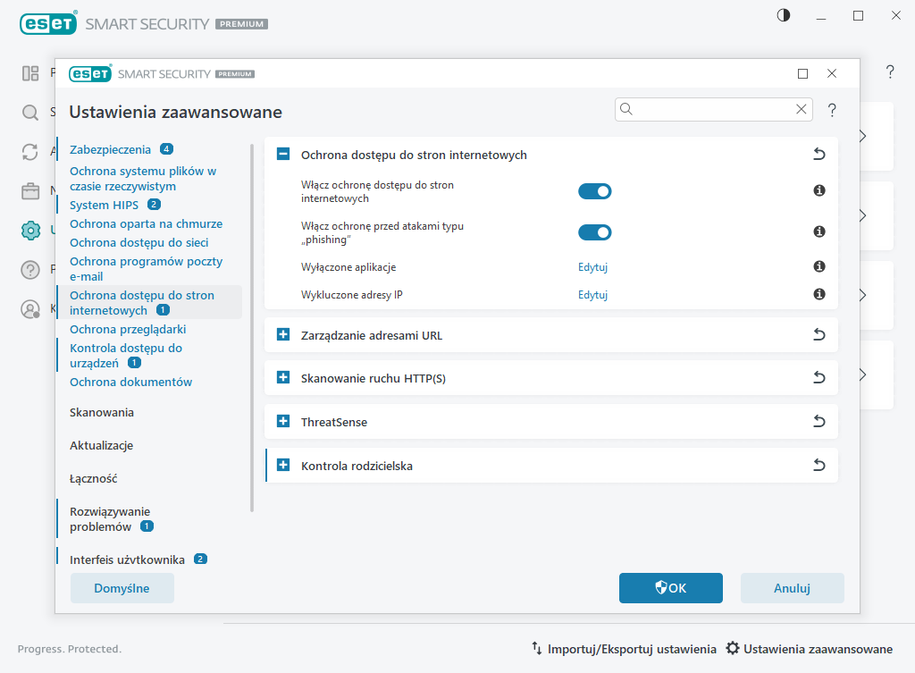 Ochrona dostępu do stron internetowych Ochrona dostępu do stron internetowych
