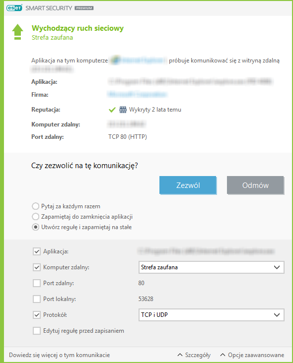 Wychodzący ruch sieciowy Wychodzący ruch sieciowy