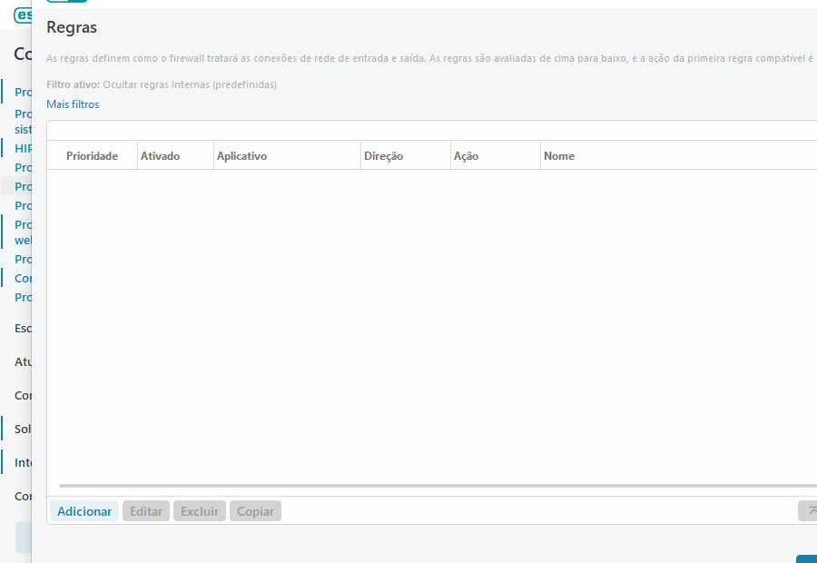 Regras de firewall Regras de firewall