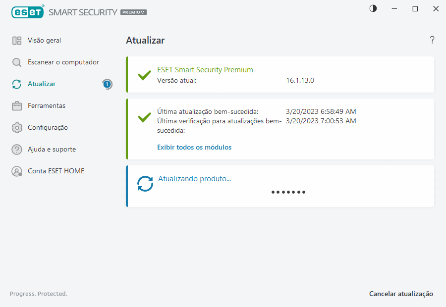 Processo de atualização Processo de atualização