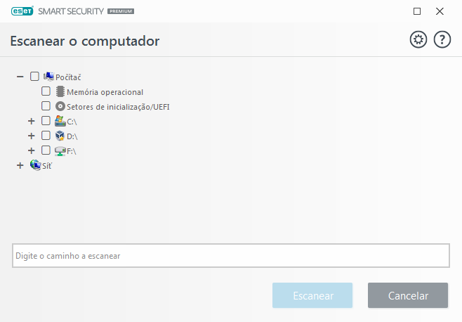 Escaneamento personalizado Escaneamento personalizado