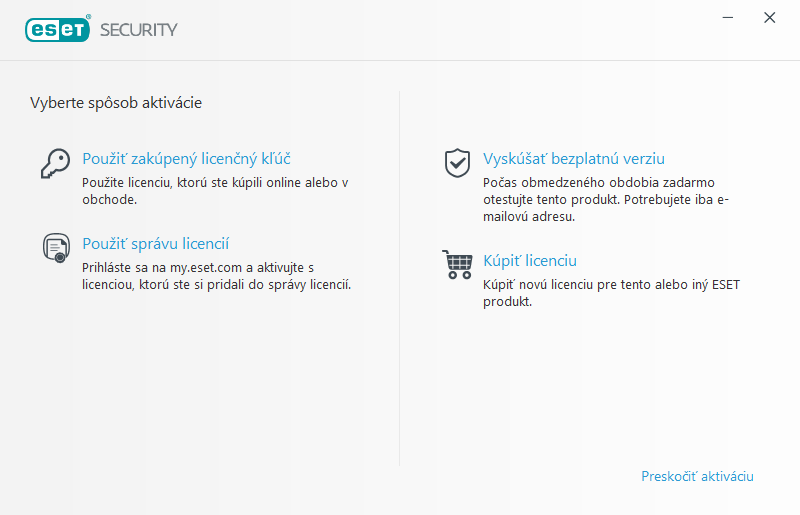 Aktivácia produktu Aktivácia produktu