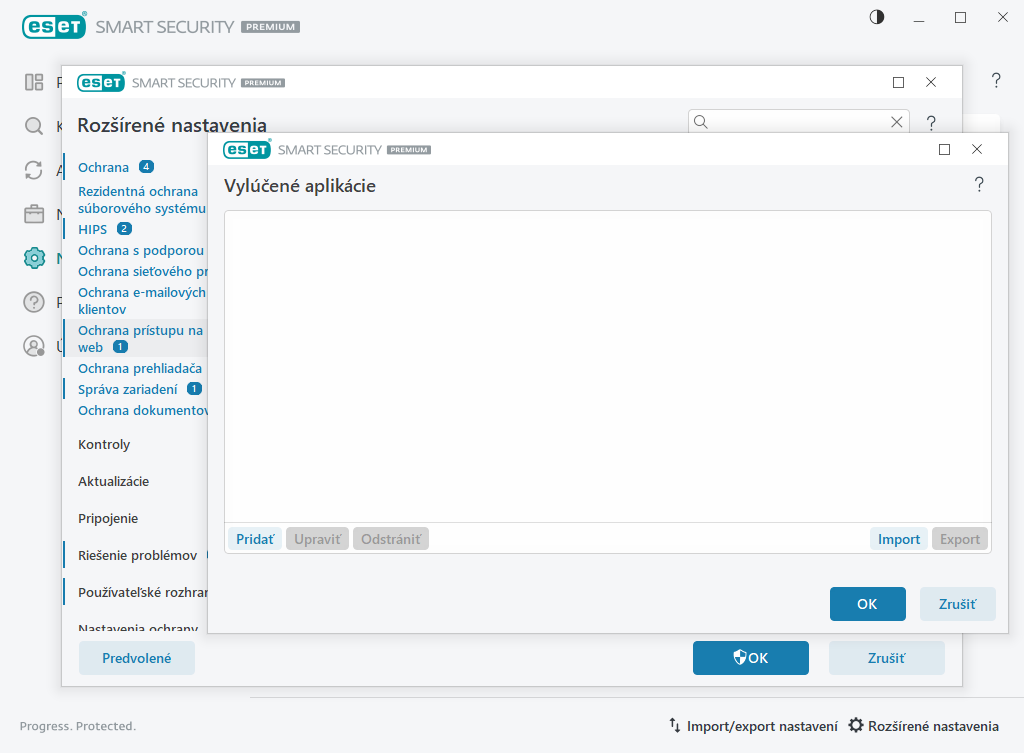 Vylúčené aplikácie