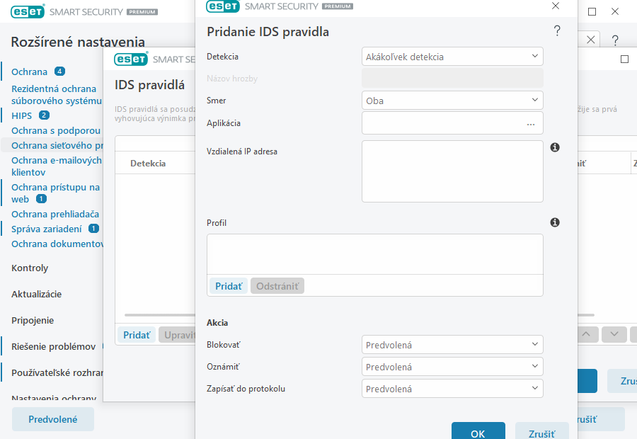 Pridanie IDS pravidla