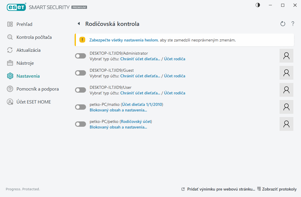 Rodičovská kontrola Rodičovská kontrola