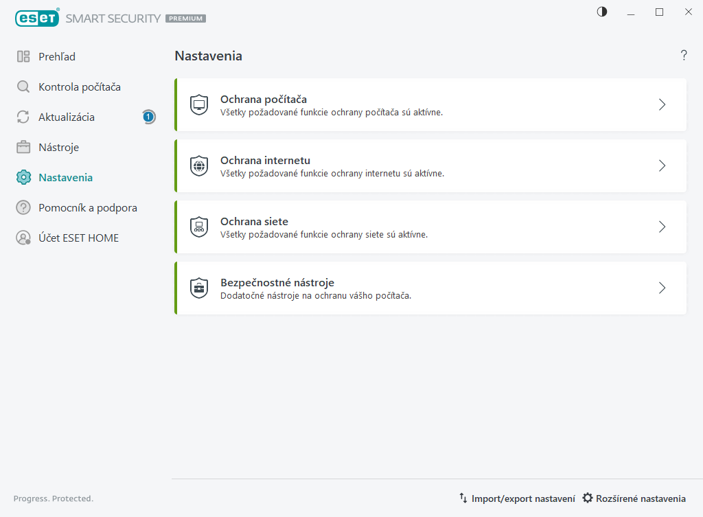 Nastavenia Nastavenia