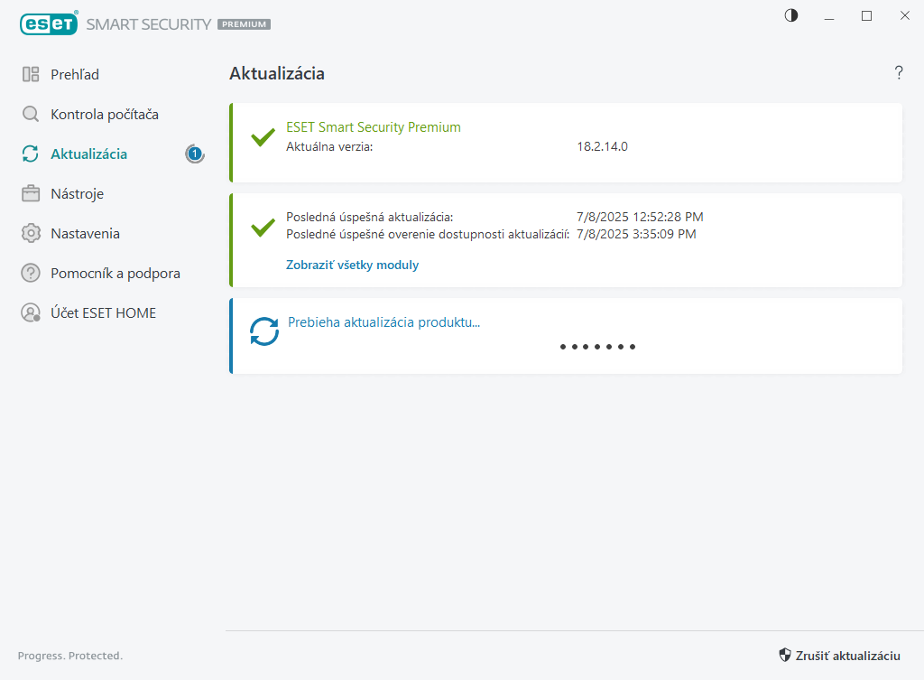 Modul aktualizácie Modul aktualizácie