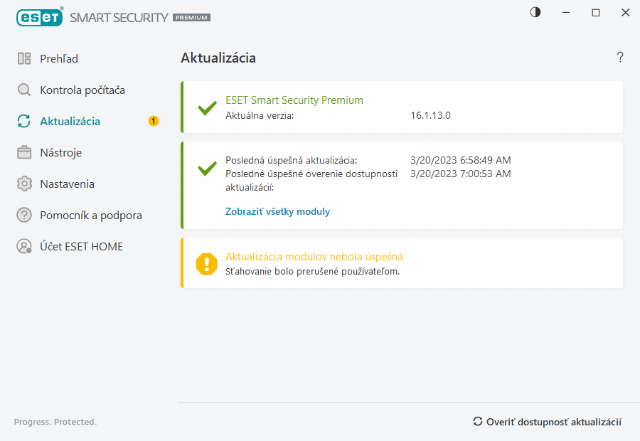 Aktualizácia modulov nebola úspešná Aktualizácia modulov nebola úspešná