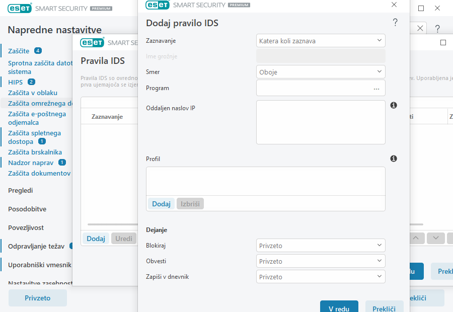 Dodaj pravilo IDS Dodaj pravilo IDS