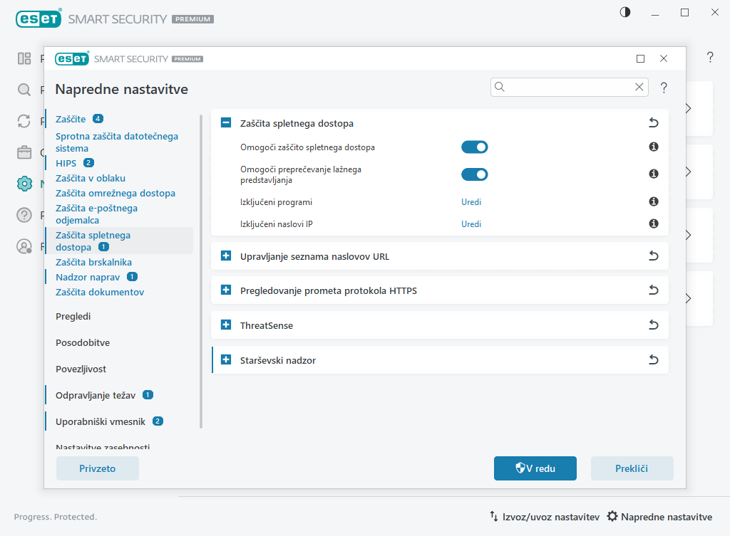 Zaščita spletnega dostopa