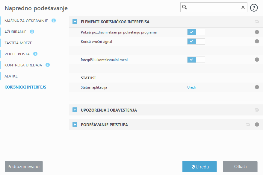Elementi korisničkog interfejsa