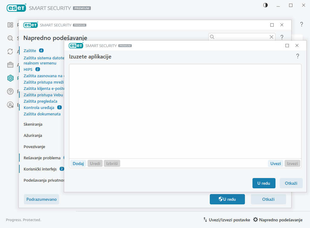 Izuzete aplikacije Izuzete aplikacije