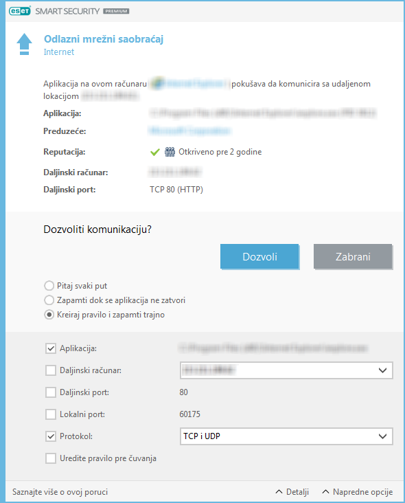 Odlazni mrežni saobraćaj Odlazni mrežni saobraćaj