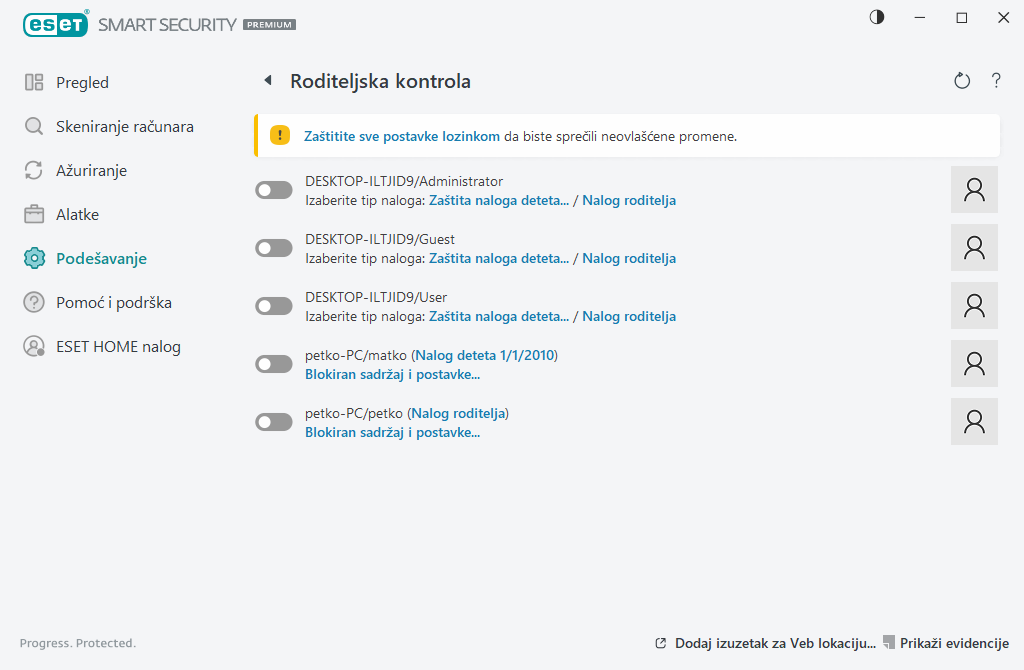 Roditeljska kontrola Roditeljska kontrola