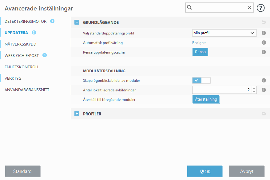 Modulåterställning