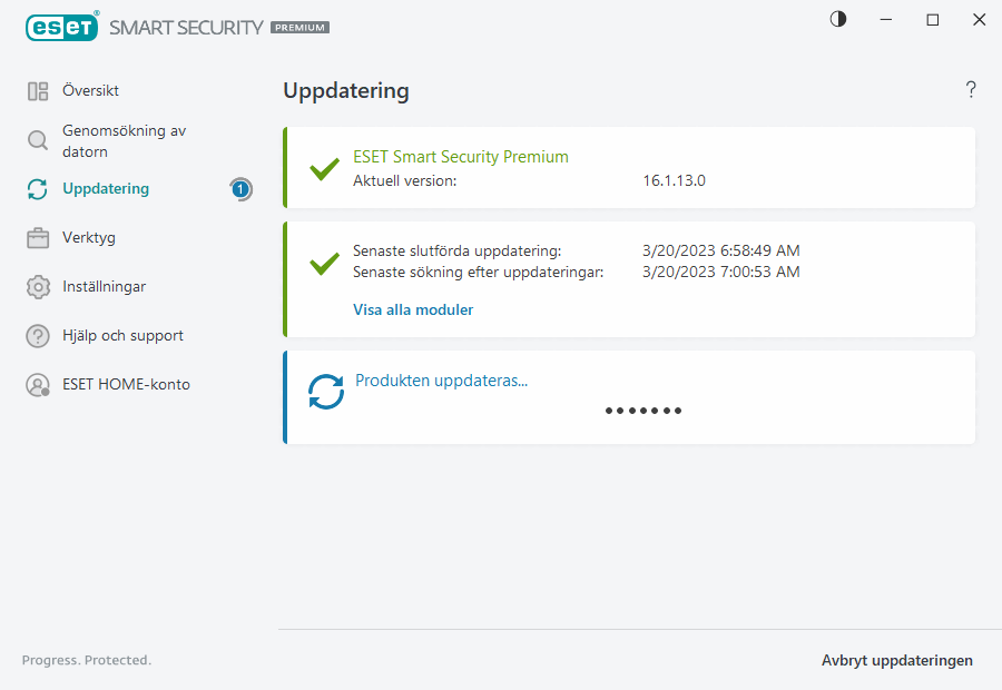 Uppdateringsprocessen Uppdateringsprocessen