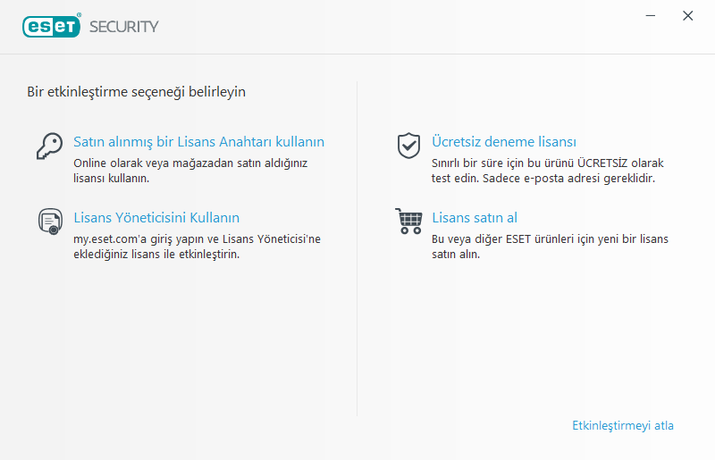 Ürün etkinleştirme