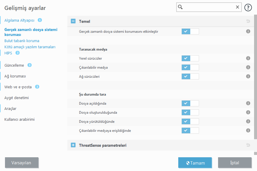 Gerçek zamanlı dosya sistemi koruması Gerçek zamanlı dosya sistemi koruması