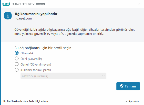 Ağ korumasını yapılandır