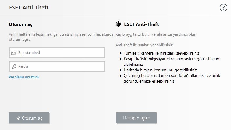ESET HOME Hesabına giriş yapın