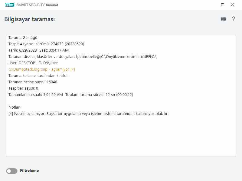 Bilgisayar tarama günlüğü