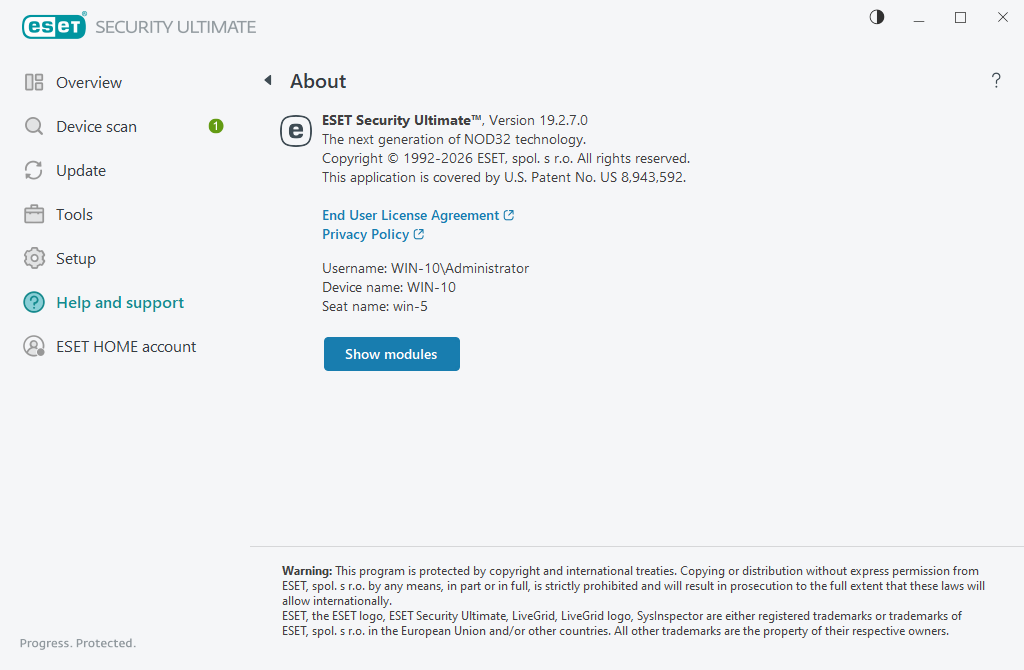 Details about installed version Details about installed version